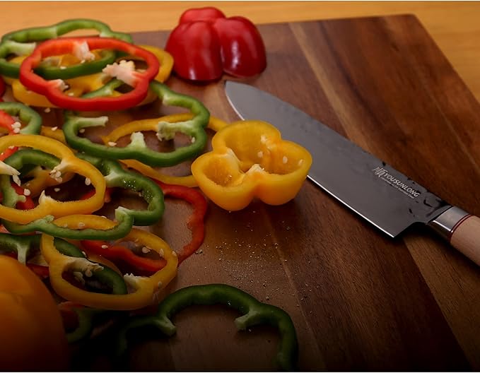 YOUSUNLONG Chef Knife 8 Inch - Japanese High Carbon AUS8 German Stainless Steel Kitchen Knives - Natural Canadian Maple Wood Handle - Cooking Knife