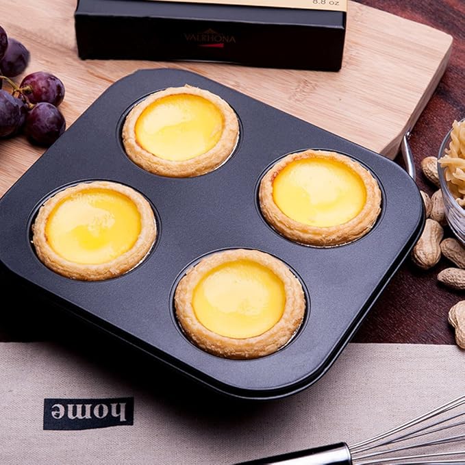 HYTK Muffin Pan 6 Cup Cupcake Baking Pan No Stick Carbon Steel Easy Clean