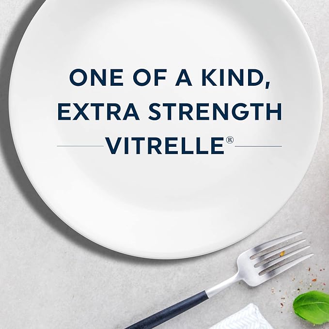 Corelle Vitrelle 6-Piece Salad Plate Set, Triple Layer Glass and Chip Resistant, Lightweight Square 8-1/2-Inch Plates Set, Splendor