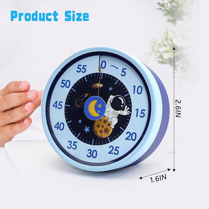 Kitchen Timer for Cooking,Chef Cooking Timer Clock,No Batteries Required,Visual Dial Timers,60-Minute Countdown,Mechanical Clockwork,Magnetic Base, Ringer Alert,Timers for Kitchen/Study/Gym/Work,Bule