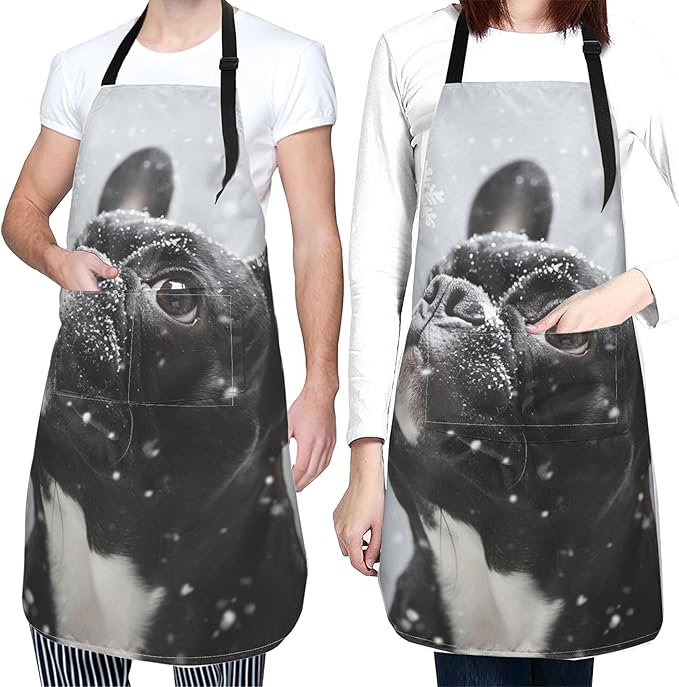 Apron with Pockets Aprons for Women Men Kitchen Chef Apron for Cooking Gardening Server Waitress Painting