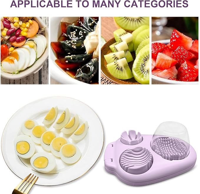 1 Count 3-Mode Egg Slicer, Stainless Steel Wire Egg Cutter for Hard-Boiled Eggs, Soft Fruits and Mushrooms, Kitchen Cutting Tool