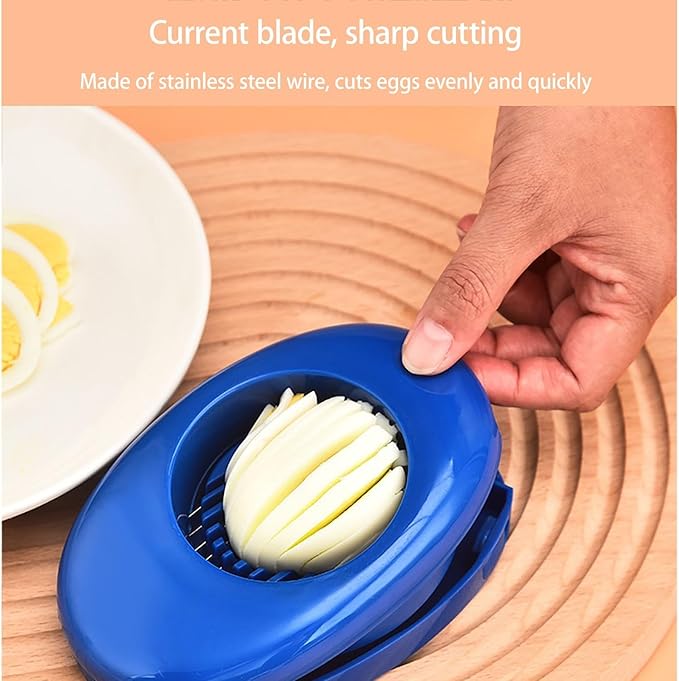 Egg Slicer, Kitchen Multi-Purpose Egg Cutter Tool, Skin Egg Slicer Petal Splitter, Plastic Egg Slicer for Hard Boiled Eggs (Color : Purple)