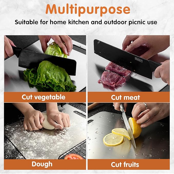 WOCHANTRI Titanium Cutting Board,Cutting Boards for Kitchen,Dishwasher Safe, Double-Sided, Suitable for Fruits, Vegetables, Meat, Outdoor, Housewarming Gifts, Etc(13.4″x9.1″)