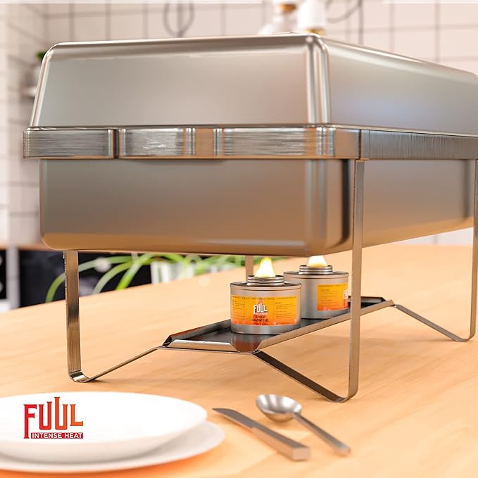 6 Hour Chafing Fuel | 12-Pack Cans for Chafing Dishes | Premium Food Warming Wick Set with Lid Opener | Burner Cans With Steady, Controlled Flame