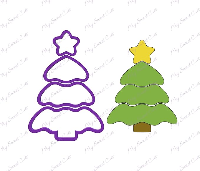 Build a Christmas Tree Cookie Cutter Set - 4 Piece Christmas Tree Cookie Cutter Set - Christmas Cookie Cutters - Polymer Clay Cutters