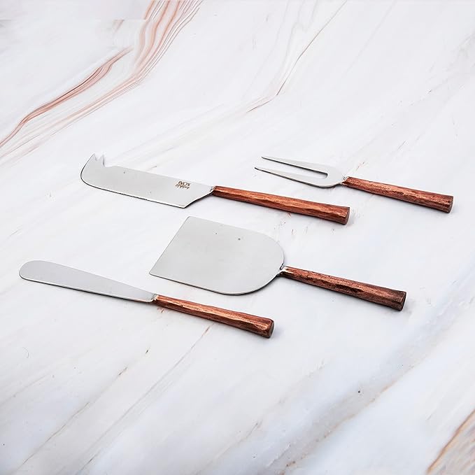 INOX artisans Copper Antique Sundundance Design Cheese Aceessories 4 Pcs. Set