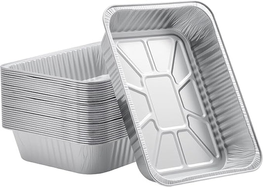 BondOnLum Disposable Aluminum Foil Pan, Family Size Baking Container, Deep Rectangular,9×13 Half Size,Tin Pans for Roasting,Catering,Picnic or Holiday needs (30 Pack)