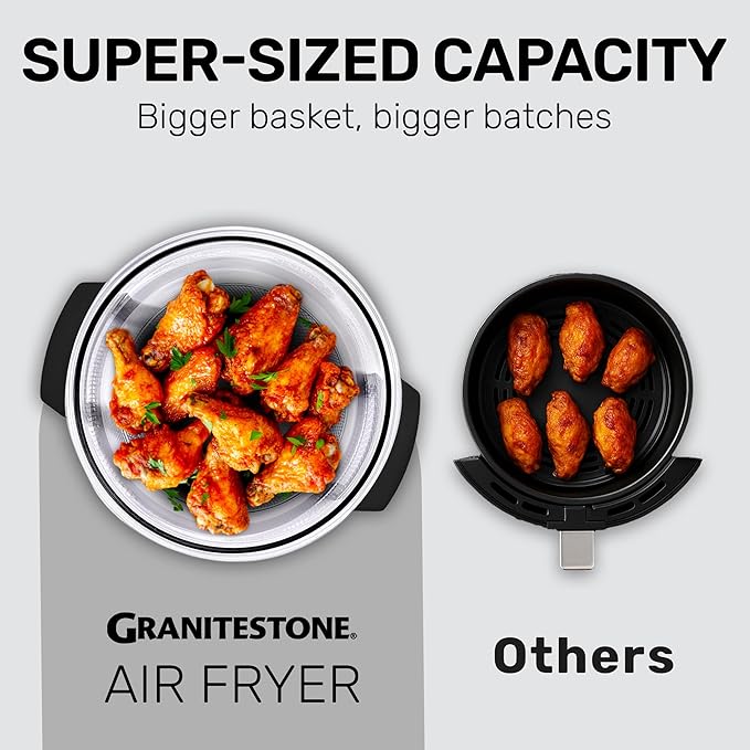 Big Boss 16Qt Large Glass Air Fryer Non Toxic – Family Sized Large Halogen Oven Cooker with 3 Cooking Sections, Stainless Steel Racks, French Fries, Chicken, No Preheat, Self Cleaning, Dishwasher Safe