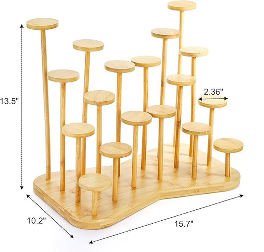 ZEAYEA Cupcake Stand for 18 Cupcakes, Bamboo Dessert Display Holder Stand for Dessert Tables, Layered Stands with Non-slip Pads for Party Wedding Birthday Holidays Christmas Anniversaries