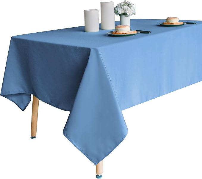 Obstal 210GSM Rectangle Table Cloth, Water Resistance Microfiber Tablecloth, Decorative Fabric Table Cover for Outdoor and Indoor Use (Sky Blue, 60 x 84 Inch)