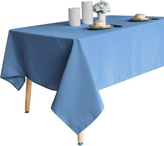 Obstal 210GSM Rectangle Table Cloth, Water Resistance Microfiber Tablecloth, Decorative Fabric Table Cover for Outdoor and Indoor Use (Sky Blue, 60 x 102 Inch)