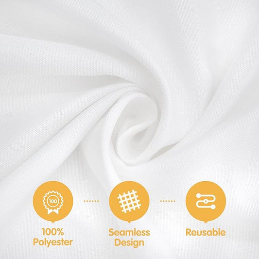 BRILLMAX 6 Pack White Tablecloths 90 x 132 Inch for 6ft Rectangle Tables - 150 GSM Polyester Fabric, Floor Length Drop, Water, Stain & Wrinkle Resistant Cloth Cover for Wedding Reception Banquet