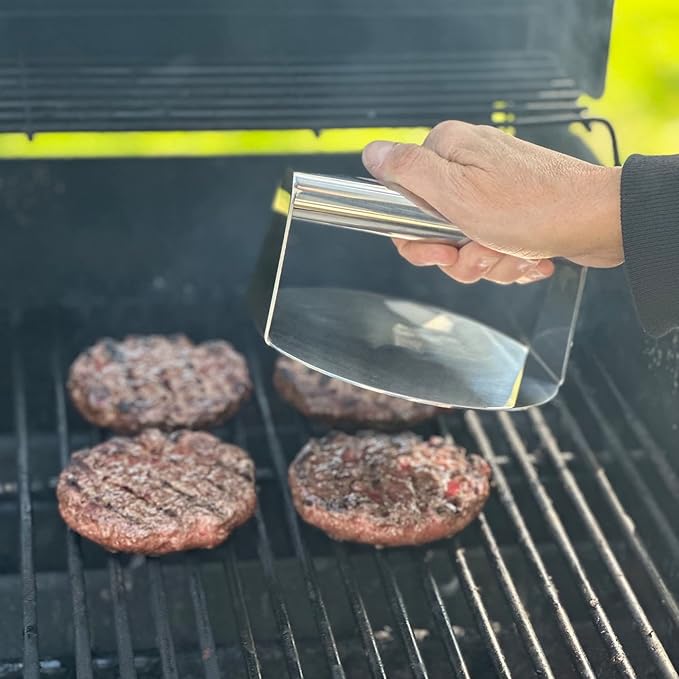 Outset Burger Smasher, Stainless Steel, 6" Grill Burger Press