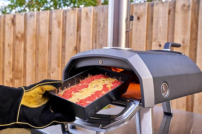 ooni Detroit-Style Pizza Pan 9 x 6 Inch - Rectangular Deep Dish Pizza Pan with Lid, Non-Stick Aluminum Pan, Rectangle Baking Pan & Proofing Tray