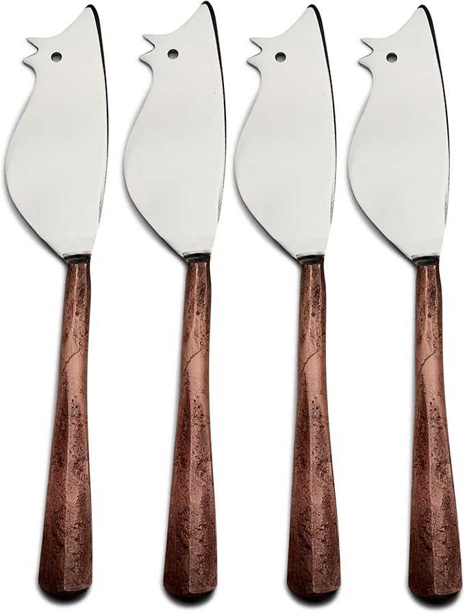 INOX artisans Ridge Ratoncito Cheese Spreader/Knife 4 Pc. Set