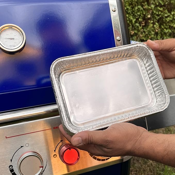 Matchwaves Drip Pans for Weber, Disposable Aluminum Foil Grease Trays for Weber Grills, Universal Replacement Liners for Weber Series, 8.6" x 6" - 30 Pcs