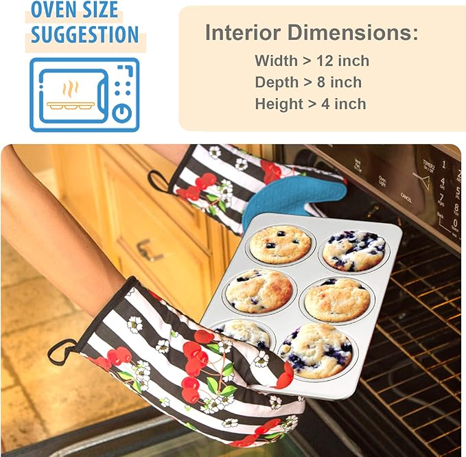 E-far Muffin Pan Set of 4, Stainless Steel Muffin Pan Tin for Baking, 6-Cup Metal Cupcake Pan Tray, Non-toxic & Healthy, Oven & Dishwasher Safe, Regular Size - 11.44 x 7.12 x 1.25 Inch