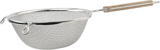 Winco Strainer, 6.25-Inch Diameter, Fine Double Mesh, Medium, Tin, Tan