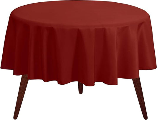 Gee Di Moda Round Tablecloth - 108 Inch Burnt Orange Round Table Cloth for 48 to 72 Inch Round Tables - Heavy Duty Washable Fabric - for Buffet Table, Holiday Party, Dinner, Wedding & Baby Shower