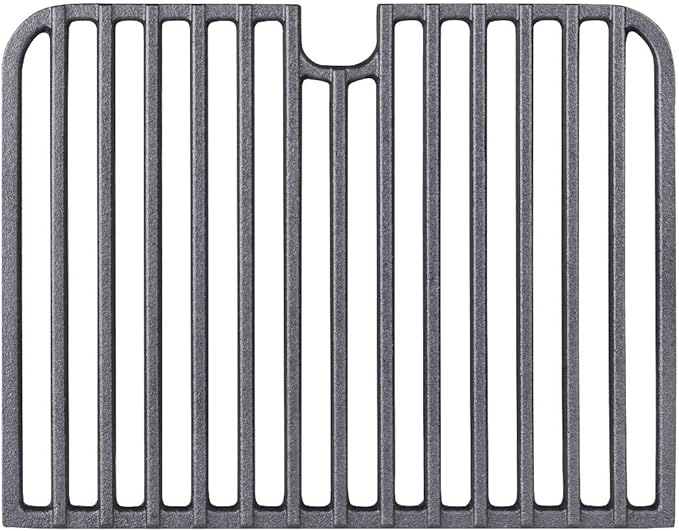 Cast Iron Go Grate (2), 5.8lbs, Rectangular, Heavy, Preseasoned, Non-Stick, Cooking-Grates, Fits Go Anywhere Charcoal and Gas Models