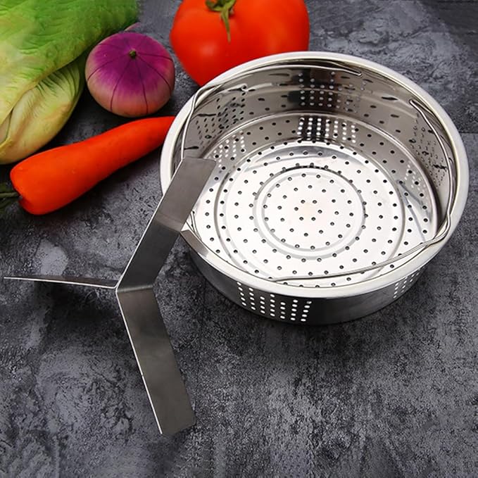 Steam Baskets with Egg Steam Rack, Food Grade Stainless Steel Steam-Holder Tray Trio Separator Set, Cooking Accessories for Vegetable, Fish, Meat Compatible with Instant Pot, Electric Pressure Cooker