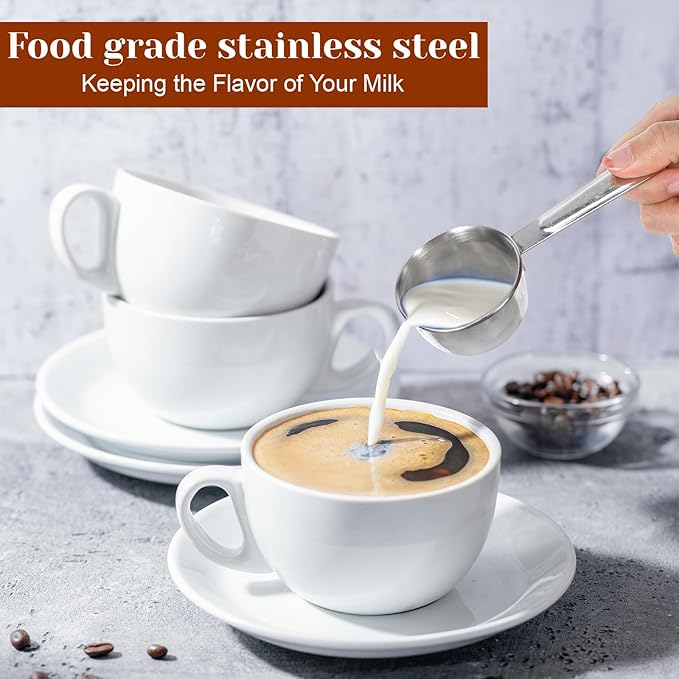 4 Pcs 1/4 Cup Scoop,1/4 Cup Measuring Cups Stainless Steel, 60ml Liquid Coffee Measuring Cups for Coffee Cooking Baking Kitchen Wet and Dry Ingredients