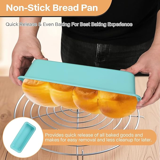 Proigtz 2-Pack 13 x 5-Inch Carbon Steel Loaf Pan, Long Large Bread Pan for Baking Homemade Banana Bread, Sandwich Bread, Brownies, Cakes, Pizza, Tart