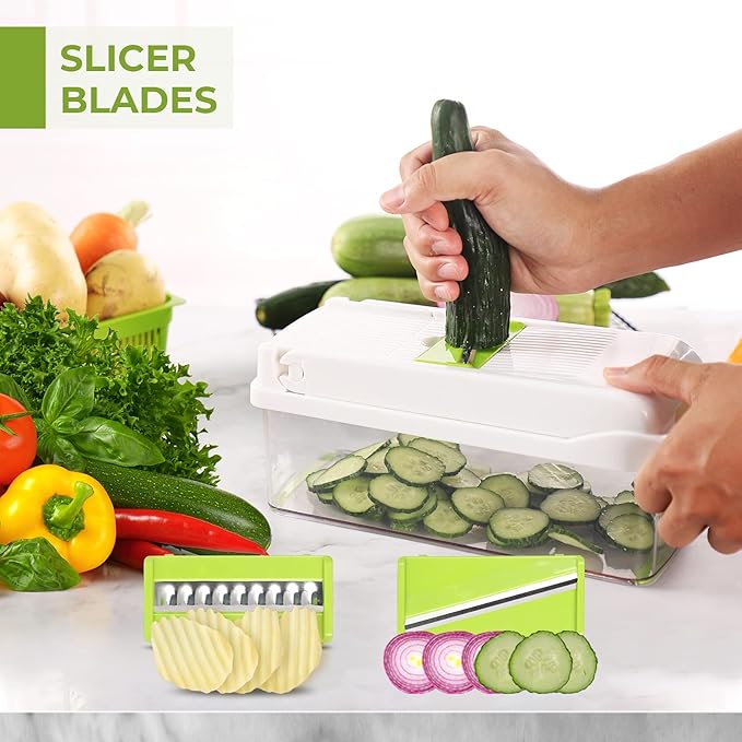 Vegetable Chopper - Multifunctional 15 in 1 Professional Food Chopper - Dicer, Cutter, Egg Slicer