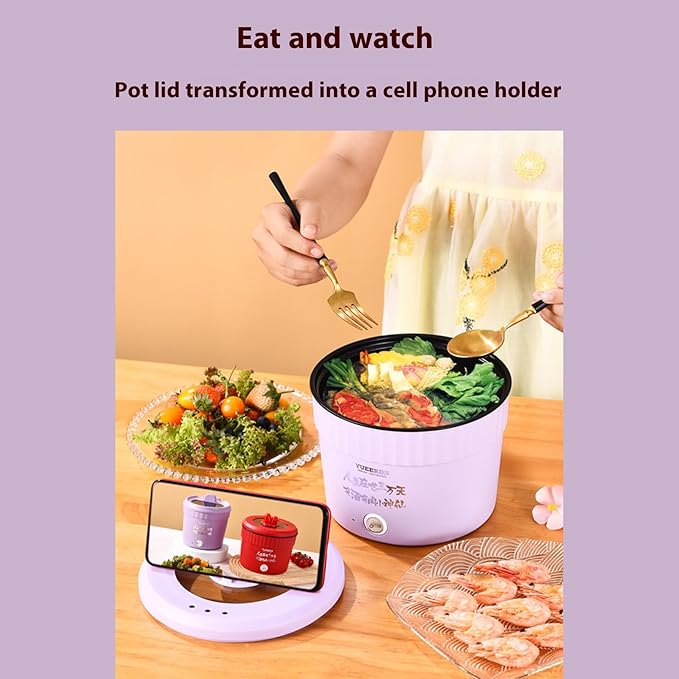 450W Small Electric Hot Pots Household Multifunctional Cooking Anti Scalding Portable Nonstick Cooking Pot