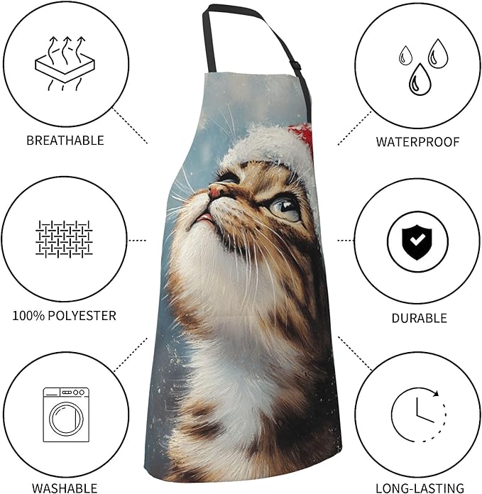 Apron with Pockets Aprons for Women Men Kitchen Chef Apron for Cooking Gardening Server Waitress Painting