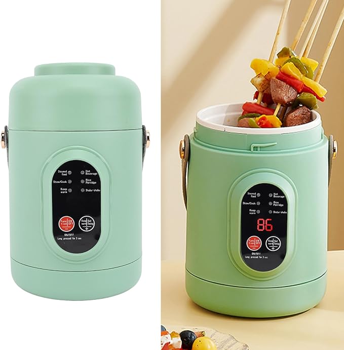 TOPINCN 500W Cooking Portable Electric Pot Mini Stainless Steel Multifunction Cooker, Mini 800ml Electric Pot Compact Design for Travel, Camping, Office (US Plug 110V)