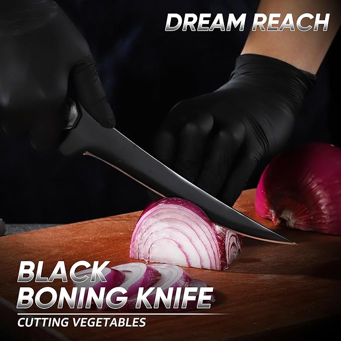 Dream Reach Fish Fillet Knife - Sharp Deboning Poultry and Meat Boning Knife Kitchen BBQ, Professional Fish Knives with Full Tang Handle