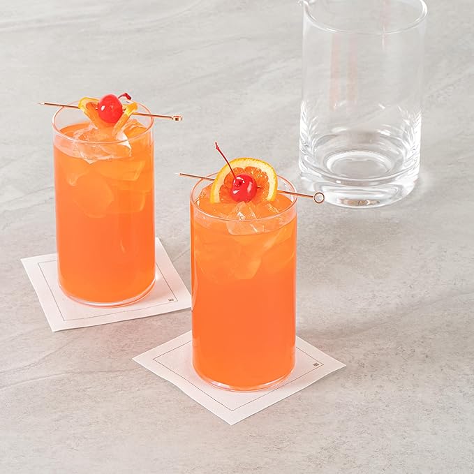 Restaurantware-Vetri 16 Ounce Tall Drinking Glasses, 24 Dishwashable Beverage Glasses - No-Lead, Elegant, Clear Glass Tumblers, Ideal For Water, Juice Beer, Cocktails, Liquor, Iced Tea, And More