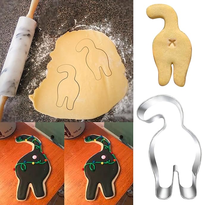 Kitty Cat Cookie Cutter Set-6 Piece-Cat Face, Kitty Butt, Paw and 3 Cute Shapes Molds for Cat Themed Party