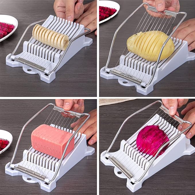 Spam Slicer,Multipurpose Luncheon Meat Slicer,Stainless Steel Wire Egg Slicer,Cuts 10 Slices For fruit,Onions,Soft Food and Ham