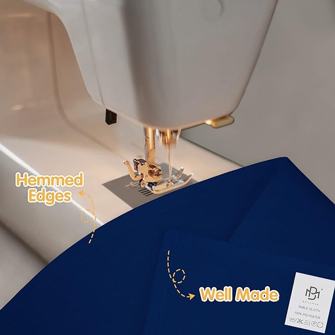 BRILLMAX 10 Pack Navy Blue Tablecloths 70 x 120 Inch for 6ft & 8ft Rectangle Tables - 150 GSM Polyester Fabric, Universal Fit, Water, Stain & Wrinkle Resistant Cloth Cover for Wedding Banquet