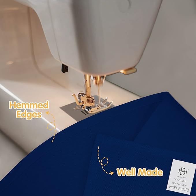 BRILLMAX 8 Pack Navy Blue Tablecloths 60 x 102 Inch for 6ft Rectangle Tables - 150 GSM Polyester Fabric, 15" Standard Drop, Water, Stain & Wrinkle Resistant Cloth Cover for Wedding Dining Buffet