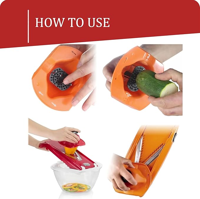 Borner by Reston Lloyd Food Safety Holder for Mandoline Slicers, Cutters & Food Graters, Protective Hand, Finger Guard for Safe Slicing & Grating, Purple