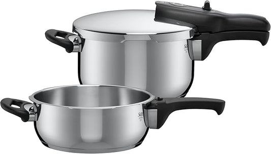 Silit "Sicomatic - T-Plus Duo Pressure Cooker, Silver, 3/4.5 Litre