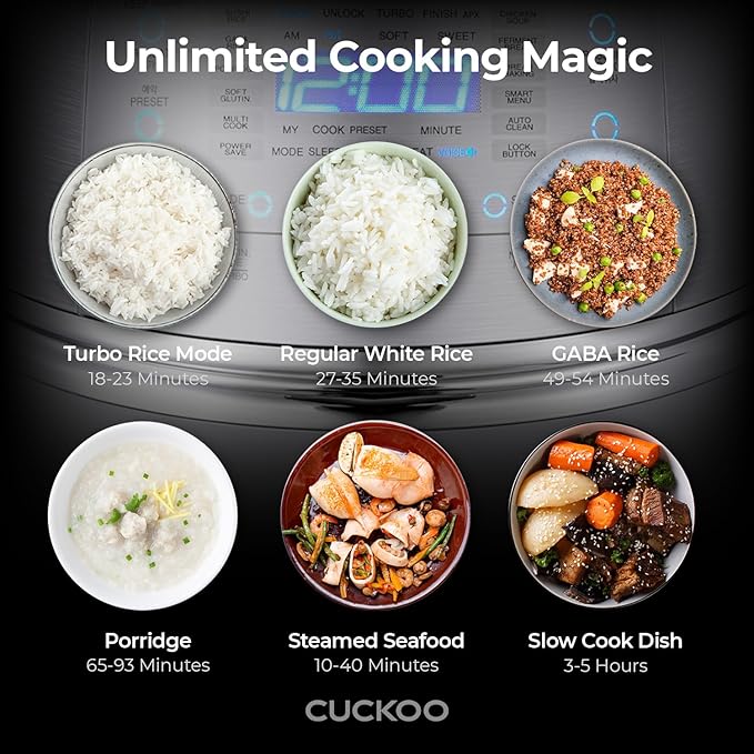 CUCKOO High Pressure Rice Cooker 10-Cup Uncooked / 20-Cup Cooked with Induction Heating Technology, Large Rice Maker with 17 Menu Options and Steam Plate, Voice Guide, Silver (CRP-CHSS1009FN)
