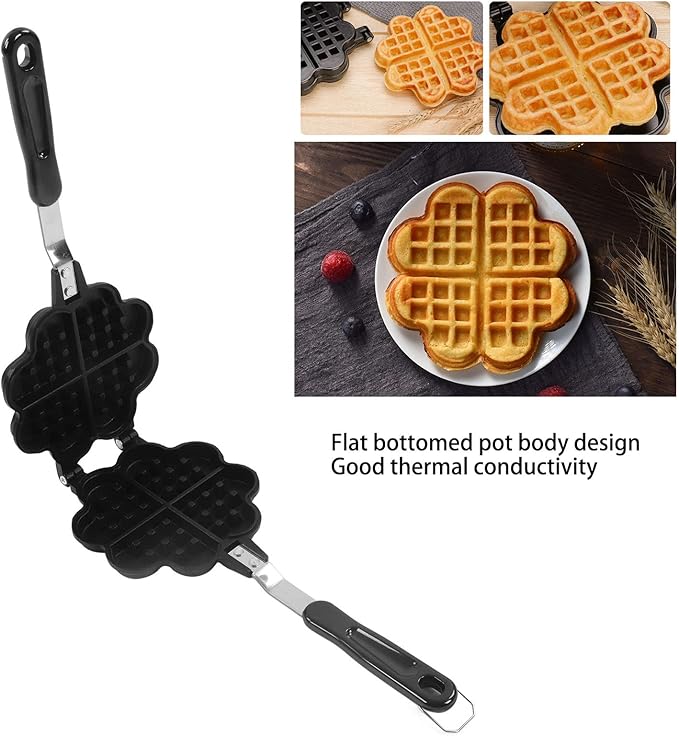 Waffle Mold Pan, Waffle Maker Pan, Waffle Iron Stove Top, Suitable for Making Delicious Homemade Waffles