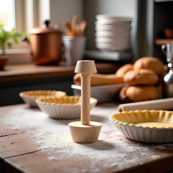 Htppzjr Tart Tamper Pastry Tamper Double Side Wooden Egg Tart Tamper Mold DIY Cake Pastry Pusher for Kitchen Party Baking Tools, Pie, Tart and Quiche Pans