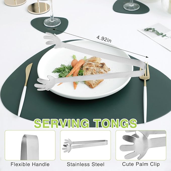 LOGJAM 1 Set Silicone Clip-on Strainer for Pots and Stainless Steel Food Tong, Heat Resistant Pasta Strainer and Tongs for Kitchen