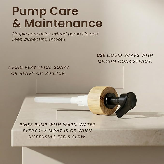 MaisoNovo Glass Hand Soap Dispenser | Dish Soap Dispenser for Kitchen | 16.9oz Amber Bottles with Black Bamboo Pump | Bathroom Lotion Dispenser
