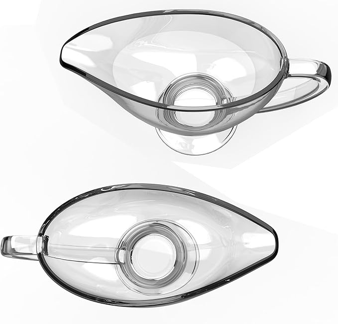 KR. LIF 2 Pack Glass Gravy Boat - Crystal Sense of Reality, Sturdy and Easy-Clean