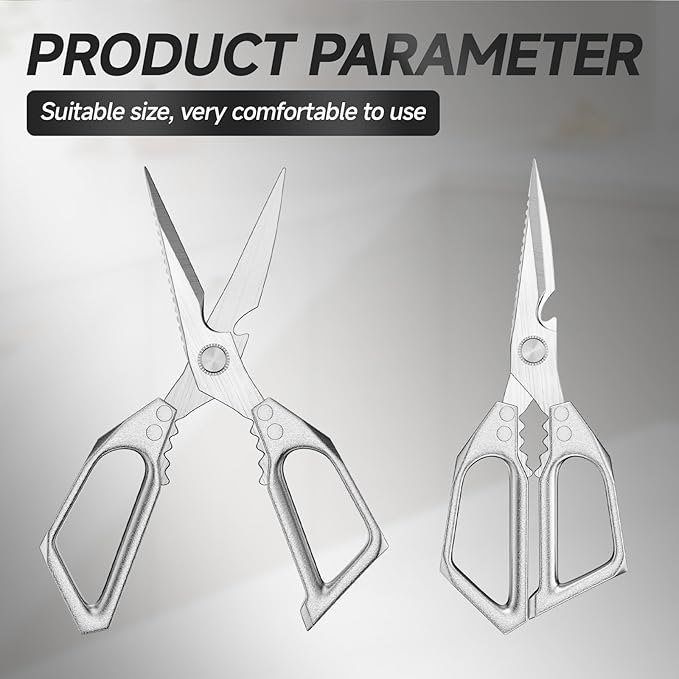 2-Pack Heavy Duty Stainless Steel Kitchen Scissors-All Purpose Heavy Duty Poultry Shears for Meat,Chicken Bones and Turkey,Dishwasher Safe Sharp Japanese Cooking Shears, Gifts for Women