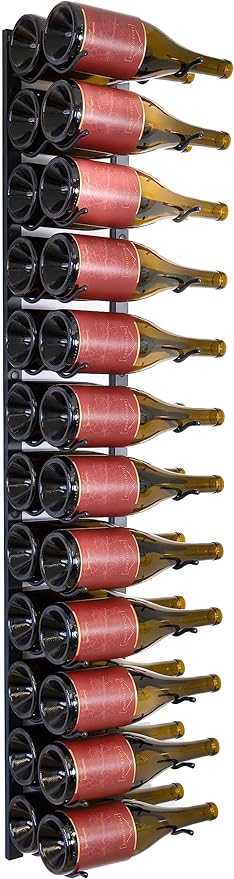 Jagged Ridge Wine Rooms - Premium Wall Mounted Metal Wine Rack - 24 Wine Bottles Holder - Modern Wine Rack, Matte Black - Space Saving for Home, Kitchen, Bar - Designed in Canada by Wine Enthusiasts