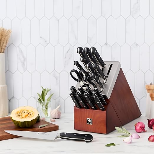 HENCKELS Classic Razor-Sharp 20-Piece Self-Sharpening Knife Set, Chef Knife, Bread Knife German Engineered Informed by 100+ Years of Mastery