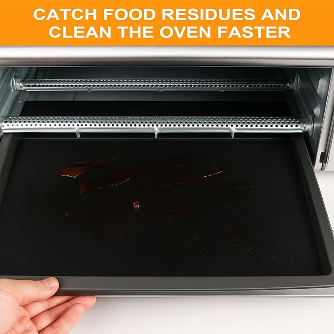 GWYSY 4-Pack Fiberglass Air Fryer Mats 11.81"x12.4" For Ninja SP101/SP201/SP301/DCT401/DCT402 Compatible Oven Liners for Bottom of OvenReusable & Heavy-Duty for Even Cooking